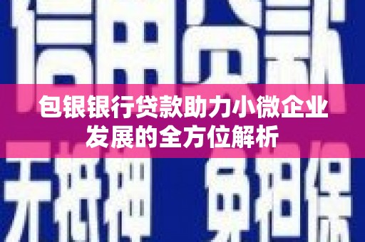 江都包银银行贷款助力小微企业发展的全方位解析
