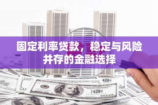 江都固定利率贷款，稳定与风险并存的金融选择