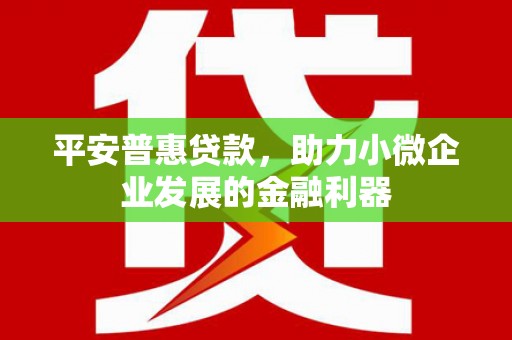 江都平安普惠贷款，助力小微企业发展的金融利器