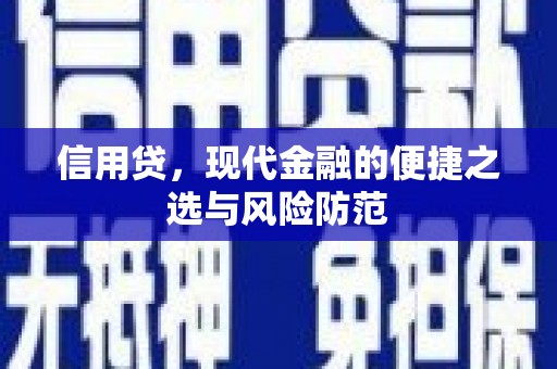 江都信用贷，现代金融的便捷之选与风险防范