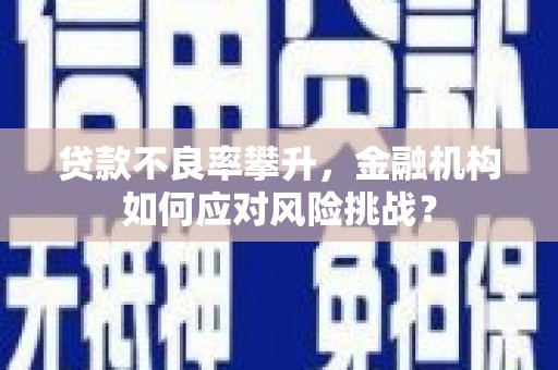 江都贷款不良率攀升，金融机构如何应对风险挑战？